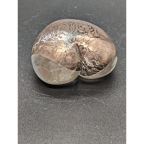 Robert Held Brutalist Gold Metallic Hand Blown Heart Art Glass Paperweight - Picture 3 of 9